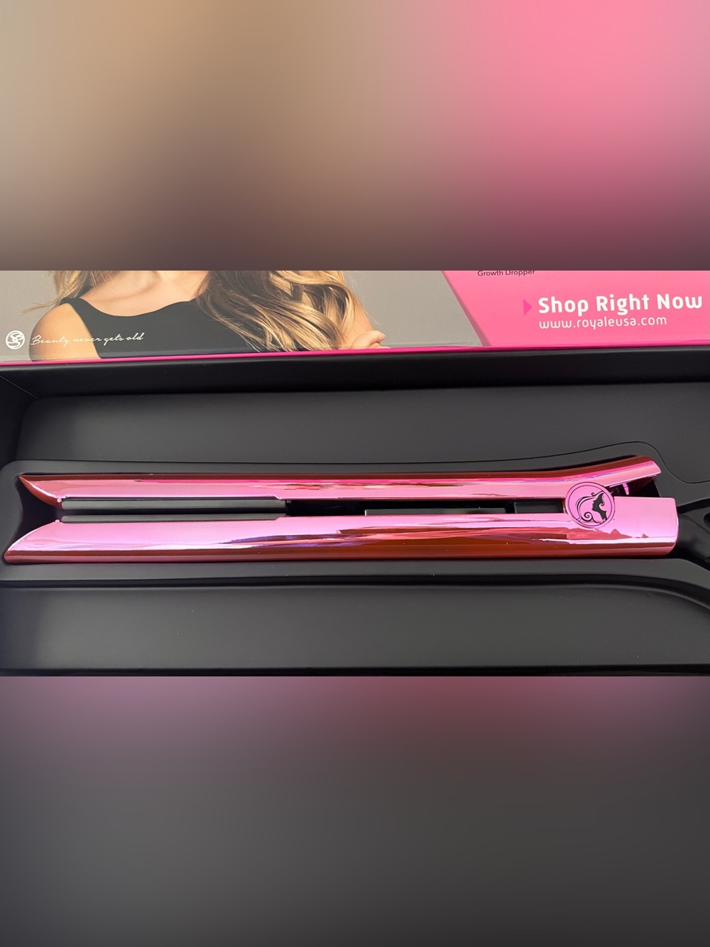 Royale Genius Diamond Collection 1.25" Pink Ceramic Flat Iron Hair Straightener